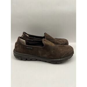 Skechers Go Walk Brown Suede Slip On Shoes Women Size 7.5